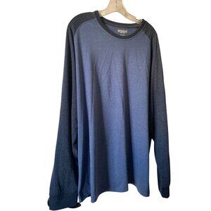 Redhead Mens Blue & Gray Long Sleeve Raglan Shirt 2XL Casual Lightweight Crewnec